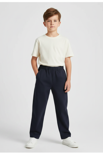 Pantalon Fluide Bleu Marine Ample Décontracté Enfant - Molleton