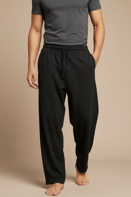Pantalon Fluide Homme Noir Coupe Ample Viscose Été 3 - Molleton