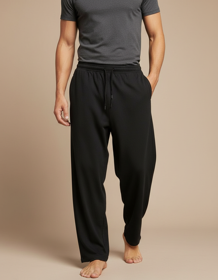 Pantalon Fluide Homme Noir Coupe Ample Viscose Été 3 - Molleton