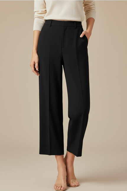 Pantalon Fluide Femme Noir Palazzo Crêpe - Viscose