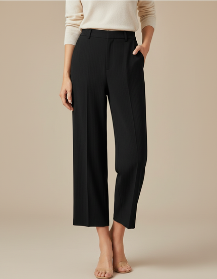Pantalon Fluide Femme Noir Palazzo Crêpe - Viscose