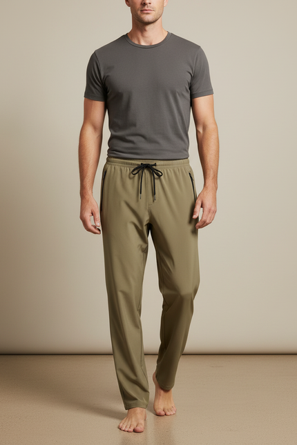 Pantalon Fluide Vert Kaki - Polyester