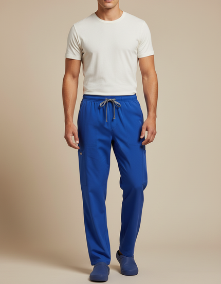 Pantalon Fluide Bleu Royal Droit Décontracté Homme - Polyester