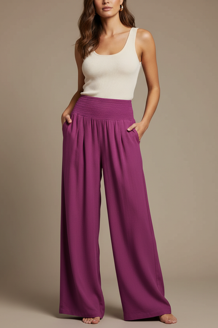 Pantalon Fluide Fuchsia - Rose Viscose