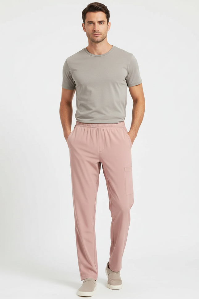 Pantalon Fluide Rose Droit Décontracté Confortable Homme - Viscose