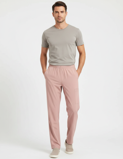 Pantalon Fluide Rose Droit Décontracté Confortable Homme - Viscose
