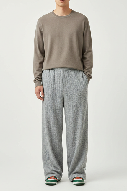 Pantalon Maille Fluide - Gris
