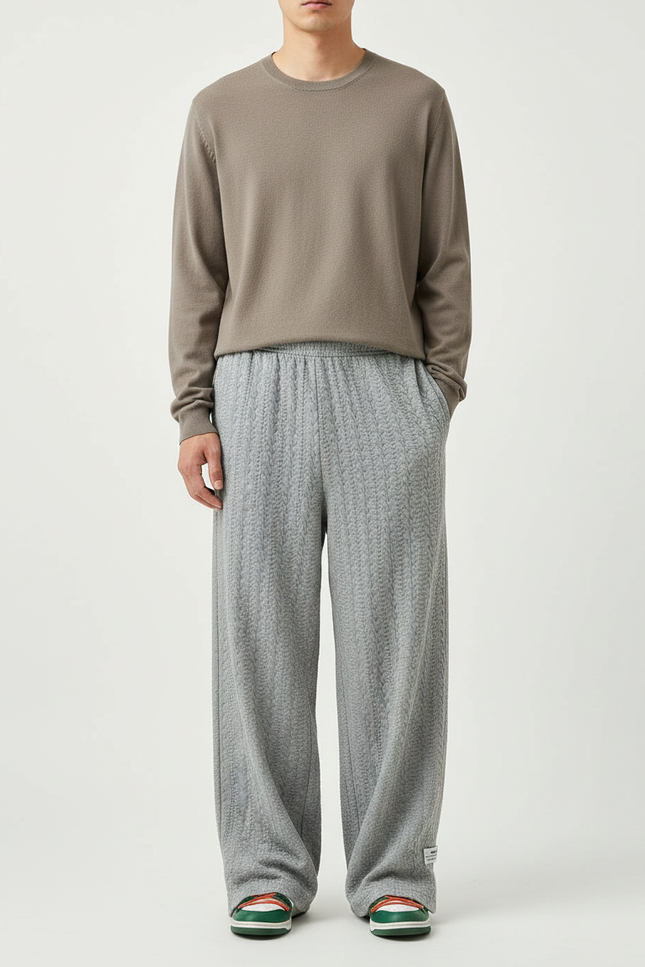 Pantalon Maille Fluide - Gris