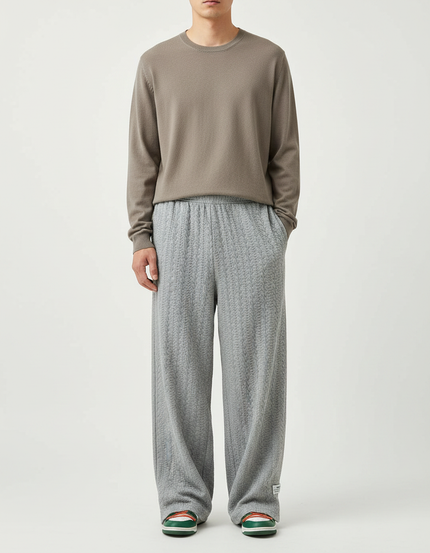 Pantalon Maille Fluide - Gris