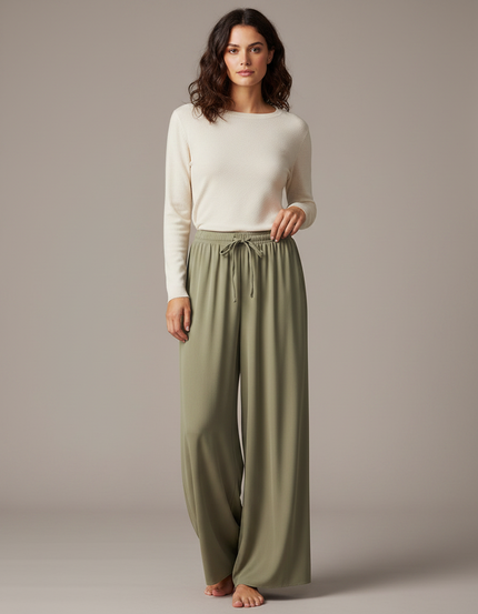 Pantalon Fluide Lyocell - Kaki Viscose