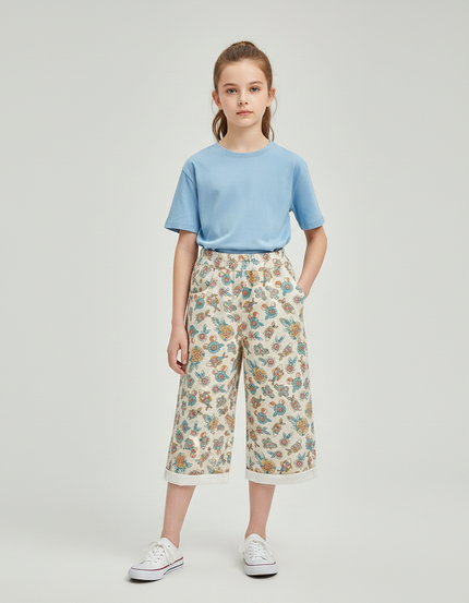 Pantalon Fluide A Fleurs - Imprimé Coton