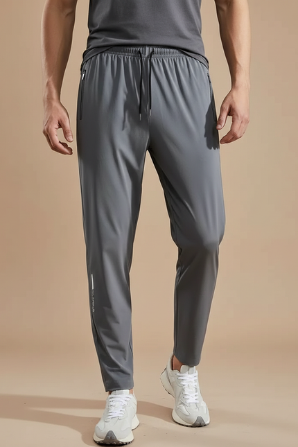 Pantalon Fluide Gris Sport Décontracté Homme Cordon - Polyester