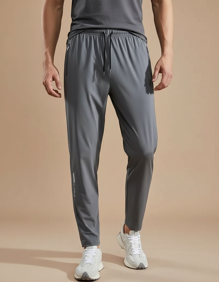 Pantalon Fluide Gris Sport Décontracté Homme Cordon - Polyester