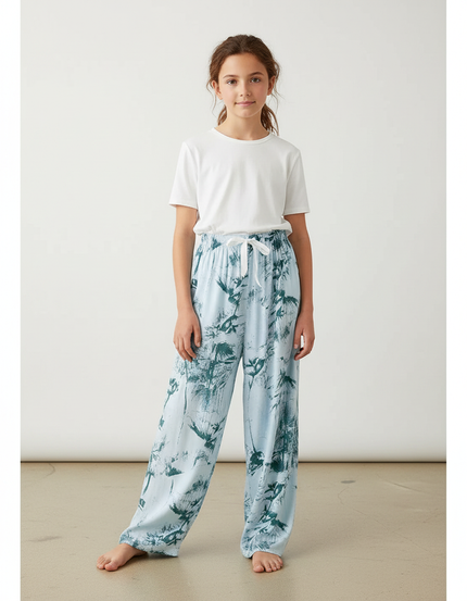 Pantalon Fluide Imprimé Tropical Ample Confortable Léger - Viscose