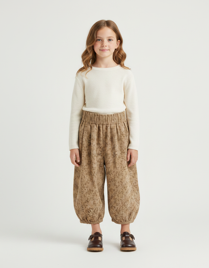 Pantalon Fluide Ballon - Beige Cordé