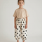 Pantalon Fluide Écru Pois Noirs Ample Coton Enfant - Beige