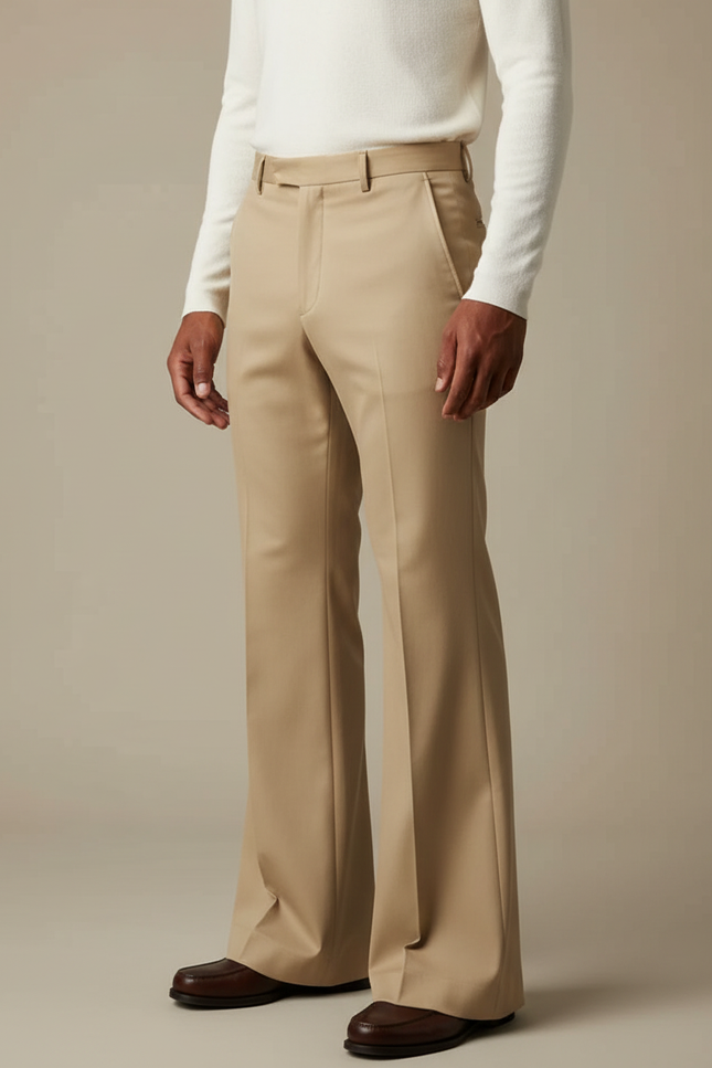 Pantalon Flare Fluide - Beige Gabardine