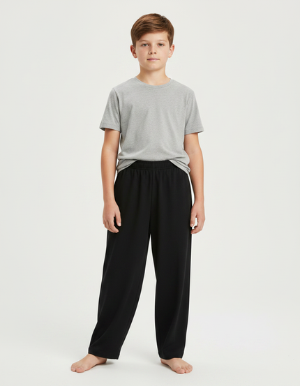 Pantalon Fluide Garçon Noir Coupe Ample Viscose