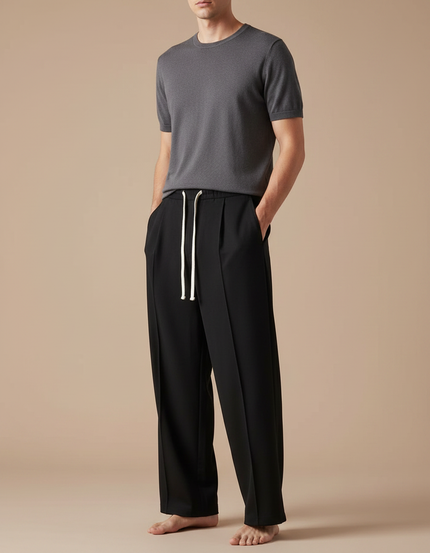 Pantalon Fluide A Nouer - Noir Polyester