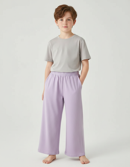 Pantalon Fluide Lavande Ample Confortable Enfant - Violet Molleton