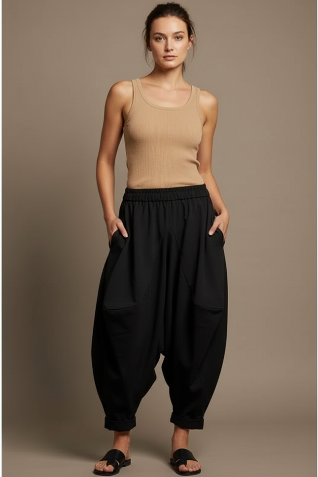 Pantalon Fluide Original - Noir Viscose