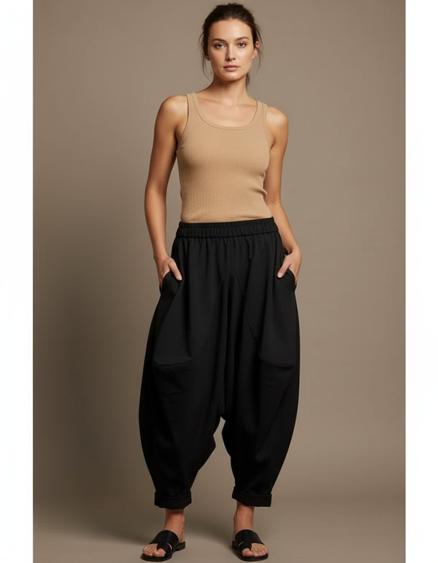 Pantalon Fluide Original - Noir Viscose