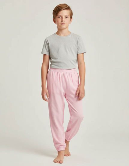 Pantalon Fluide Rose Coton Léger Ample Enfant