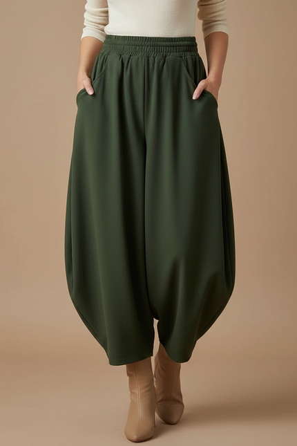 Pantalon Fluide Femme Forte - Kaki Polyester