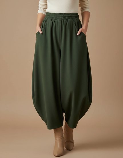 Pantalon Fluide Femme Forte - Kaki Polyester