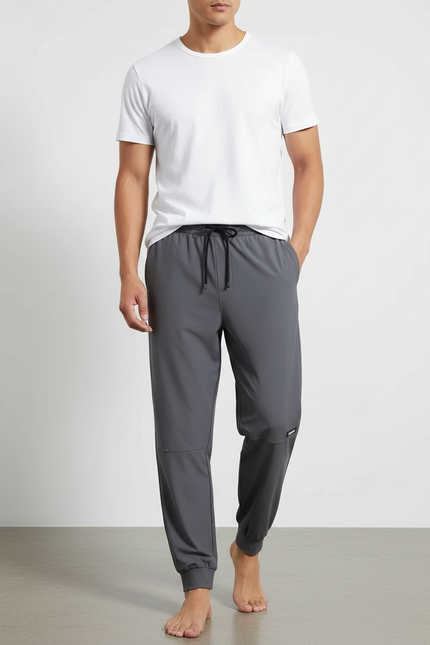 Pantalon Fluide Gris Homme Sport Jogger Confortable - Polyester