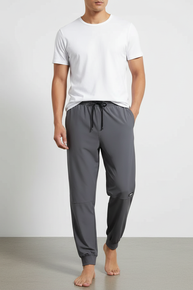 Pantalon Fluide Gris Homme Sport Jogger Confortable - Polyester