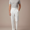Pantalon Fluide Blanc Plissé Taille Haute Homme - Gabardine