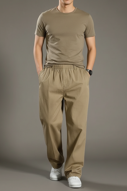 Pantalon Fluide Homme Beige - Gabardine