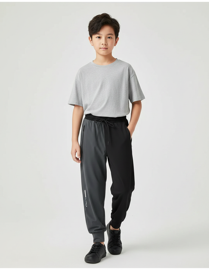 Pantalon Fluide Bicolore Gris Noir Sport Enfant - Multicolore Polyester
