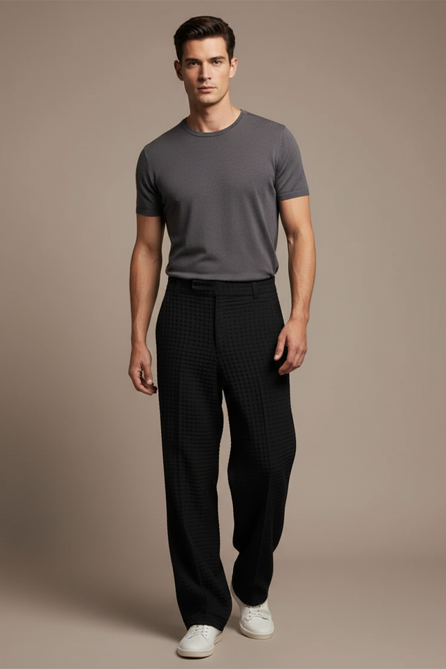 Pantalon Fluide Habillé - Noir Maille