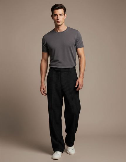 Pantalon Fluide Habillé - Noir Maille