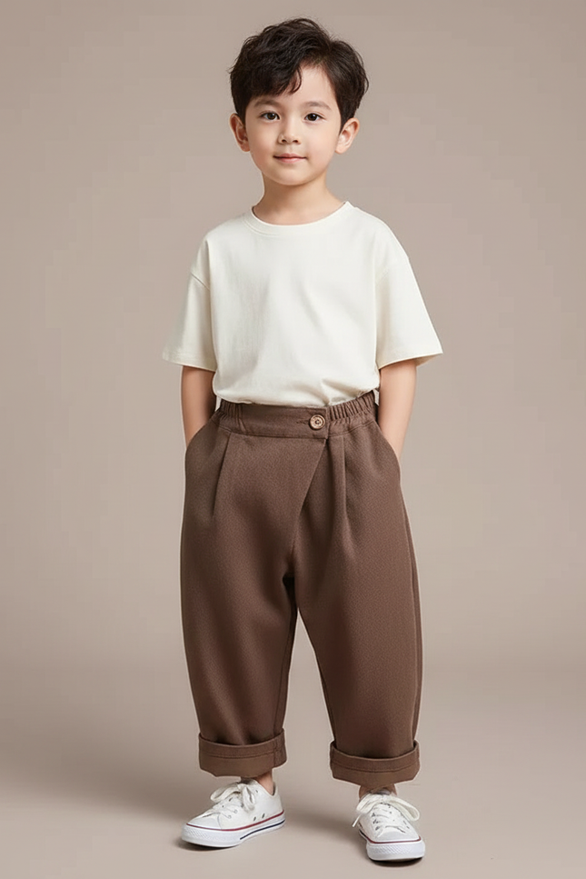 Pantalon Ballon Fluide - Marron Gabardine