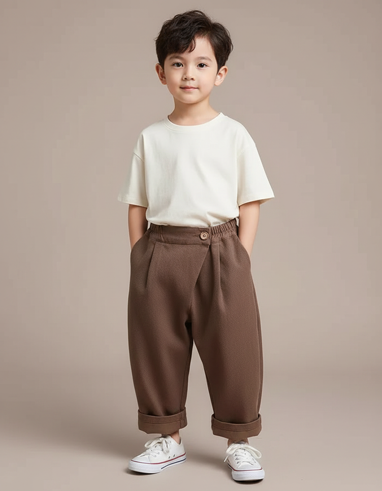 Pantalon Ballon Fluide - Marron Gabardine