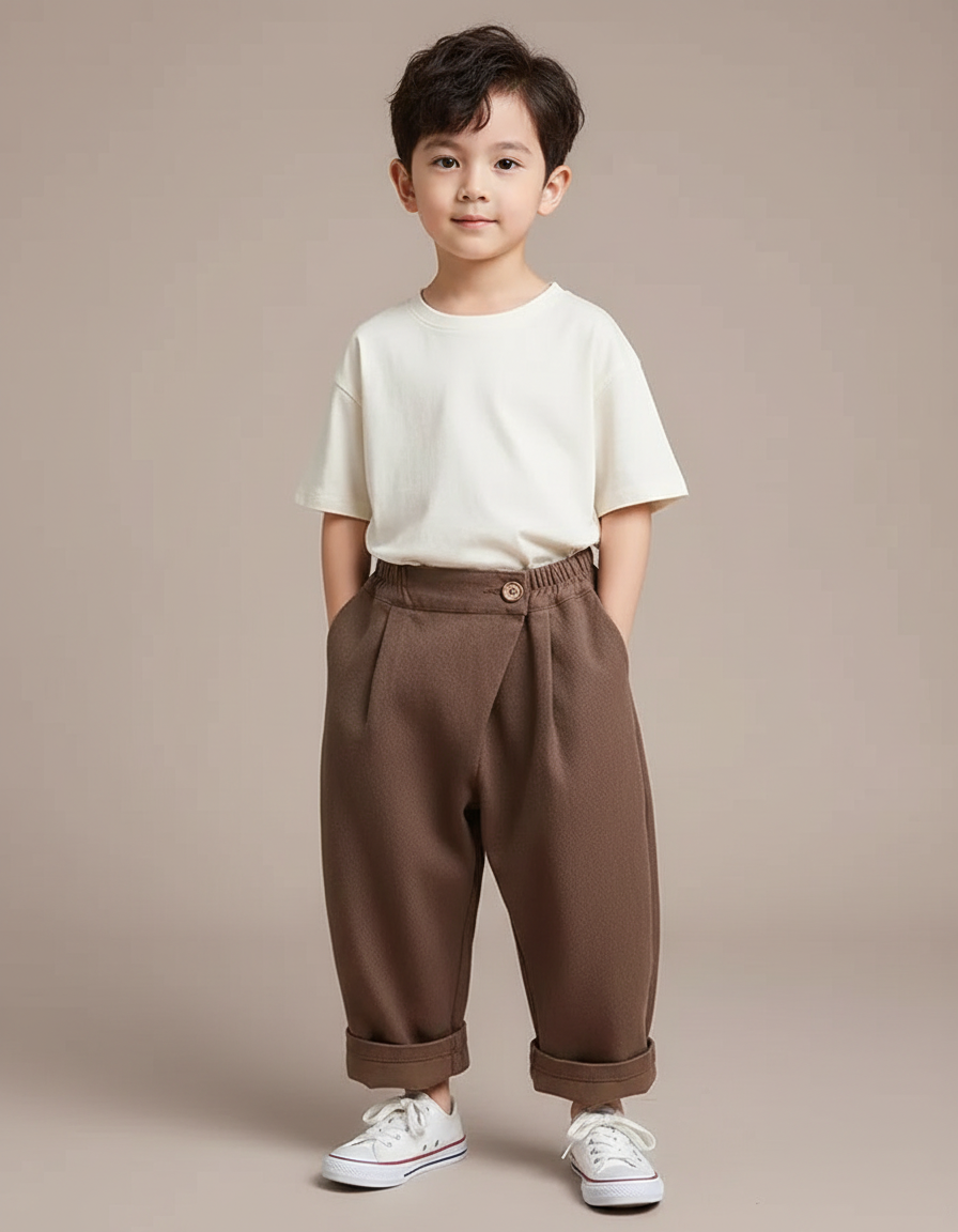 Pantalon Ballon Fluide - Marron Gabardine