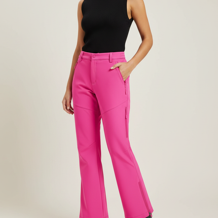 Pantalon Fluide Fuschia Évasé Zippé Softshell Femme - Rose Polyester