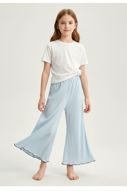Pantalon Fluide Turquoise - Bleu Maille