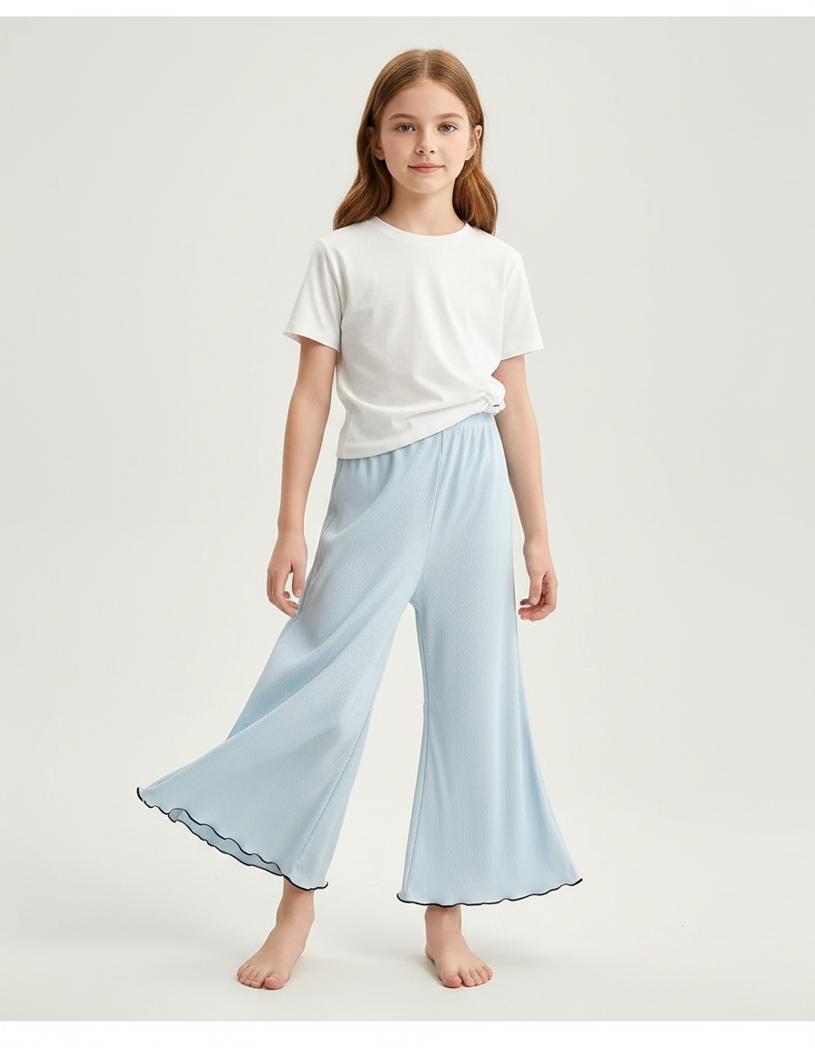 Pantalon Fluide Turquoise - Bleu Maille