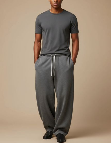 Pantalon Fluide Gris Ample Décontracté Sport Homme - Molleton