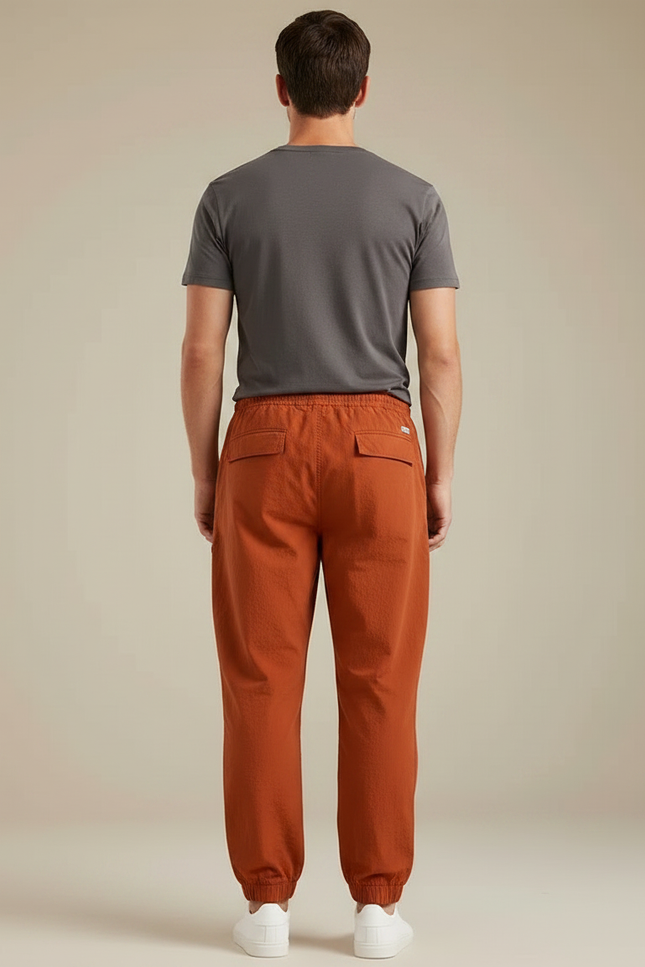 Pantalon Fluide Orange Cargo Homme Léger Décontracté - Coton - vue 2
