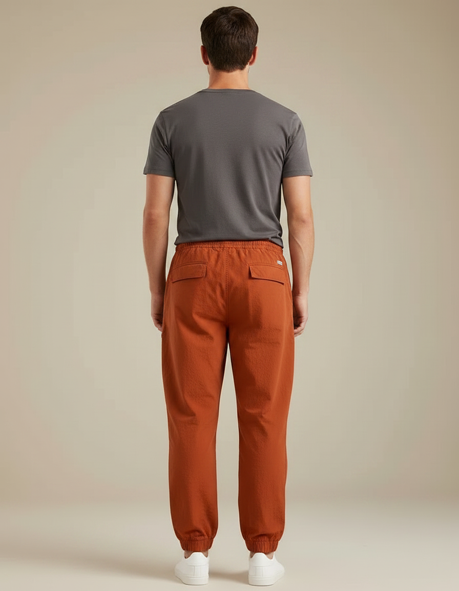 Pantalon Fluide Orange Cargo Homme Léger Décontracté - Coton - vue 2