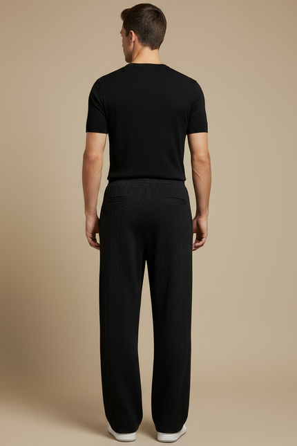 Pantalon Fluide Chaud - Noir Maille - vue 2