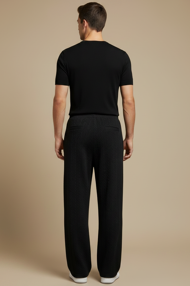 Pantalon Fluide Chaud - Noir Maille - vue 2