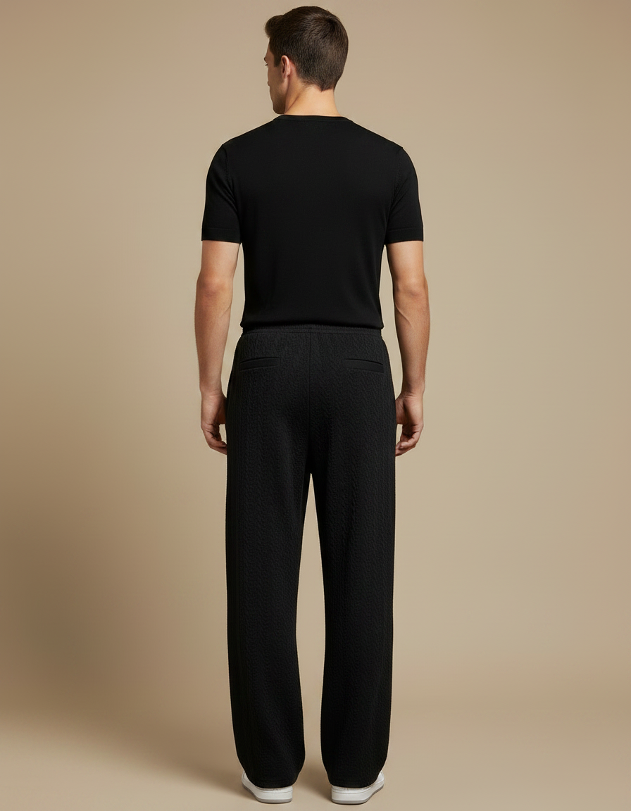 Pantalon Fluide Chaud - Noir Maille - vue 2