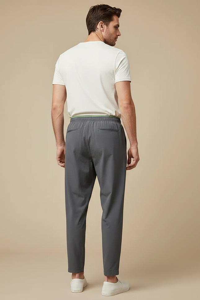 Pantalon Fluide Gris Homme Décontracté Léger Respirant - Polyester - vue 2