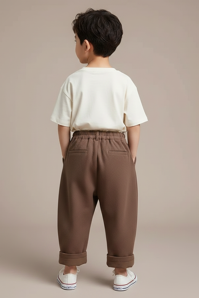 Pantalon Ballon Fluide - Marron Gabardine - vue 2